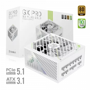 Fonte de alimentação Gamemax, 80 PLUS, Gold | GX PRO 1050G WH | 1050 W
