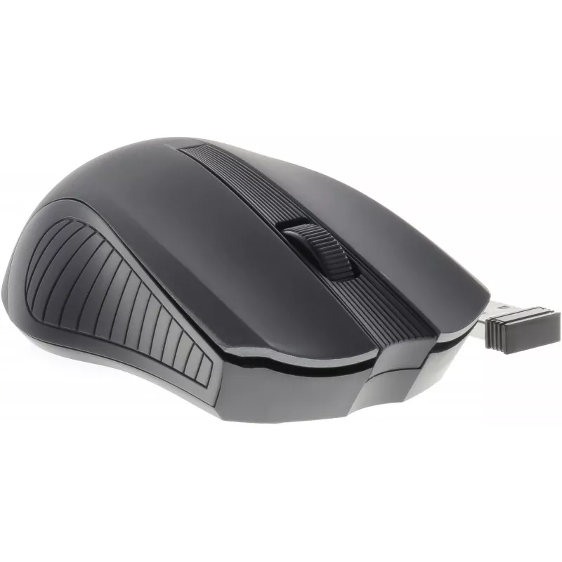Rato sem fios simétrico 2,4 GHz, 3 botões, alcance 10 m