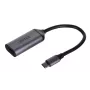 Adaptador de cabo de vídeo UNITEK V1420A 0,15 m USB Type-C HDMI cinzento