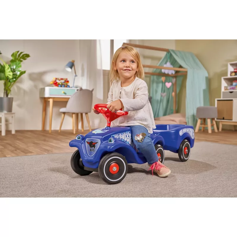 Carro de passeio Simba-Dickie BIG Bobby-Car, propulsão por empurrão, idade 1–5, 4 rodas, azul/vermelho