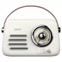 Rádio portátil SAVIO RS-02 — sintonizador FM analógico, Bluetooth 5.3, alimentação USB, 3 W, branco