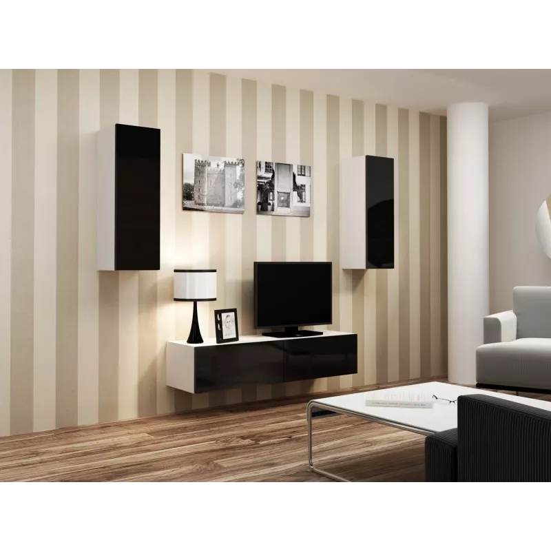 Suporte de TV Cama VIGO 140 30/140/40 branco/preto brilhante
