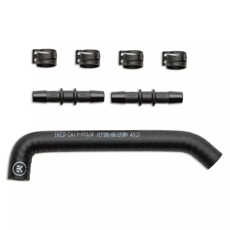 Tubo EK Water Blocks EK-Pro 17/10mm EPDM reforçado pré-formado 45° e 90°
