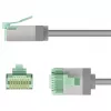 Cabo de rede CAT 8.1 Ultra-Flexível Goobay fino U/FTP cinzento - ficha extra-curta 99,9% (74349)