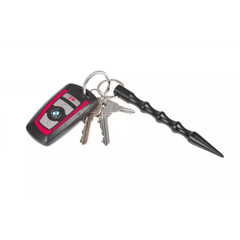 Caneta tática GUARD YC-008-BL — caneta compacta em duralumínio com quebra-vidros, 150 mm, 50 g, preta