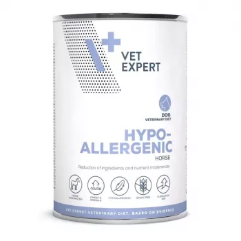 Comida húmida para cães VETEXPERT Hypoallergenic Horse 400 g – sem cereais, sem glúten, cães adultos