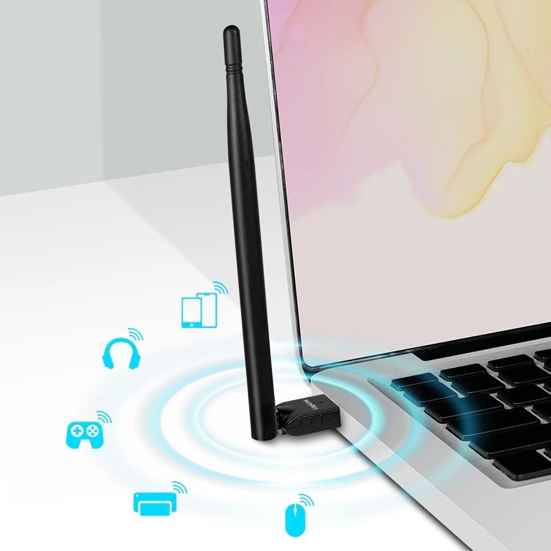 Adaptador USB - Bluetooth 5.3 LogiLink com antena, preto alcance: 150 m, ligação: ficha USB-A, Bluetooth - 1 unid. (BT0067)