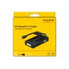 DeLOCK Mini DisplayPort 1.2 para VGA HDMI DVI Áudio 4K passivo preto