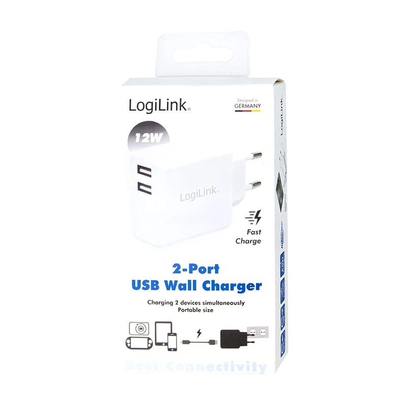 Fonte de alimentação LogiLink - 12 Watt - 2,4 A - 2 portas de saída (USB)