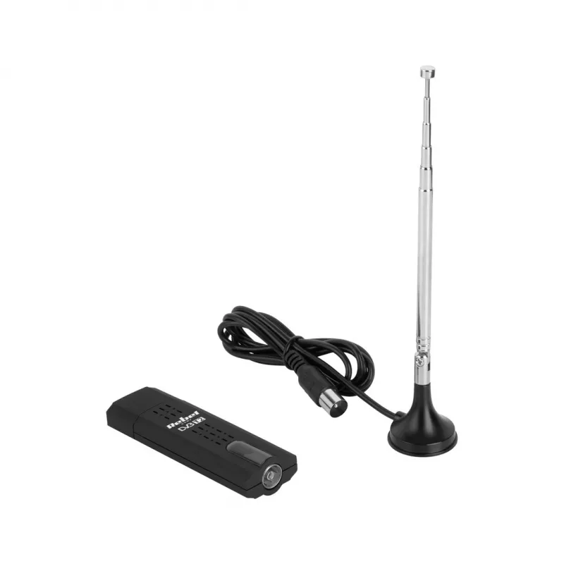 Sintonizador de TV digital Rebel Comp KOM1060 — recetor DVB-T2 HEVC