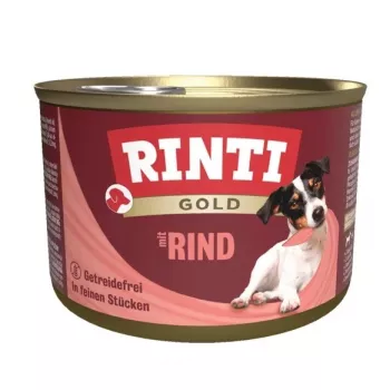 Ração húmida para cães RINTI Gold Beef Adult 185 g — alimento completo sem cereais e sem glúten