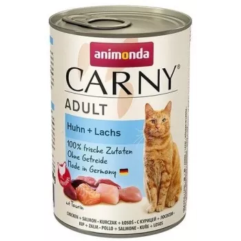 Comida húmida para gatos animonda Carny Frango + Salmão Adult 400 g sem cereais, sem glúten