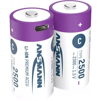 Ansmann ANS 1313-0004 - bateria Li-Ion C Baby 2300 mAh 1,5 V pack de 2 - pilha recarregável