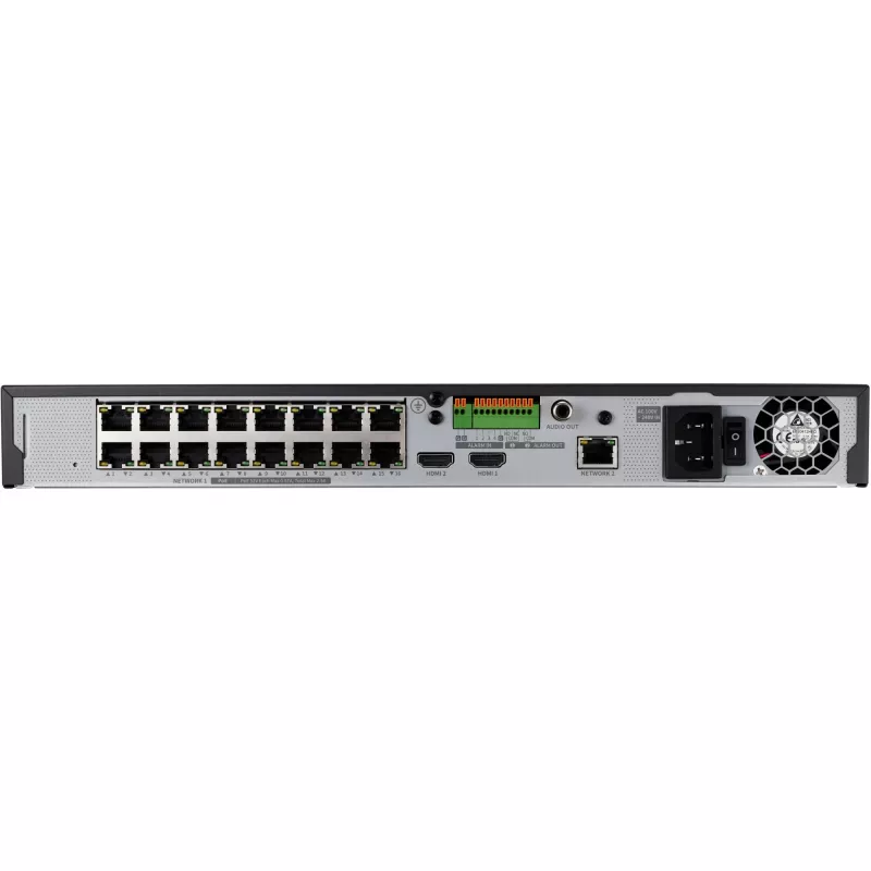 Gravador de vídeo em rede - 16 canais IP - H.265 - 128 Mbit/s - sem HDD - HDMI - switch PoE