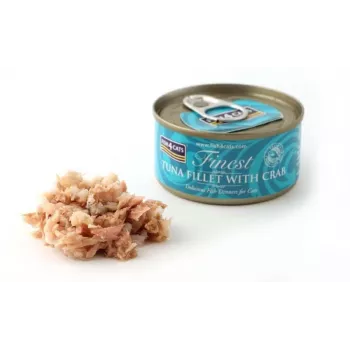 Comida húmida para gatos FISH4DOGS Filete de Atum com Caranguejo 70 g — lata, 70 g, 85% humidade, 12% proteína