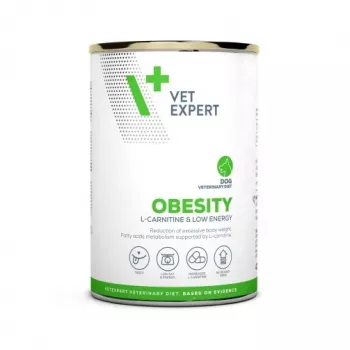 Comida húmida para cães VETEXPERT Veterinary Diet Obesity para cães 400 g lata — aves, adulto, baixo teor de gordura, elevado teor de humidade