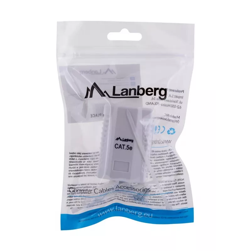Tomada de ligação Lanberg OU5-0001-W RJ-45 branca