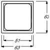 Moldura de superfície sem parafusos Busch-Jaeger 1746/10-84 branco, 63×63 mm, janela 51×51 mm
