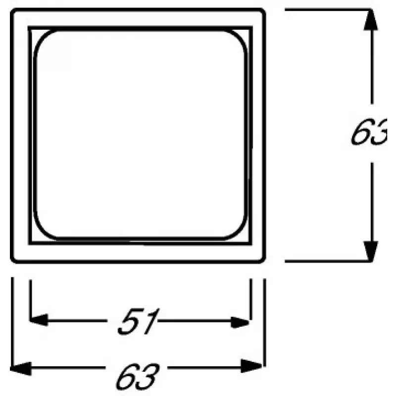 Moldura de superfície sem parafusos Busch-Jaeger 1746/10-84 branco, 63×63 mm, janela 51×51 mm