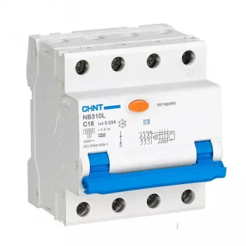 Chint | Interruptor diferencial RCBO, NB310L/3N, 3P+N, C20, 30mA, A, 6kA | NB310L3PN30MAA20C