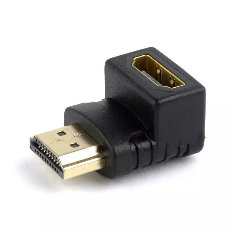 Adaptador HDMI GEMBIRD A-HDMI90-FML, HDMI para HDMI, adaptador em ângulo reto 90°, preto