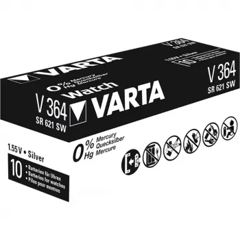 Pilha de óxido de prata, célula botão, 364, 1,55V (00364 101 111)
