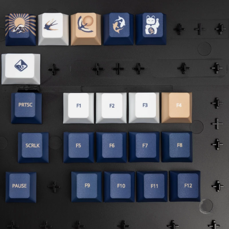 Conjunto de keycaps Traitors UKIYO-E PBT layout US – 108 teclas, inscrição dye-sub