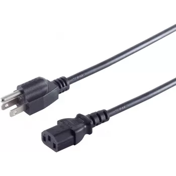 Cabo de alimentação ShiverPeaks US60006 — ficha EUA (tipo B) para conector fêmea IEC C13, cabo de alimentação