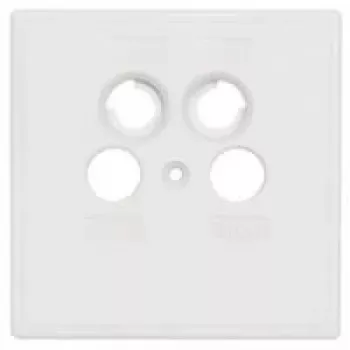 Axing SZU 2-03 placa de cobertura para tomadas de antena TV/R/Data, 80 x 80 mm, branco
