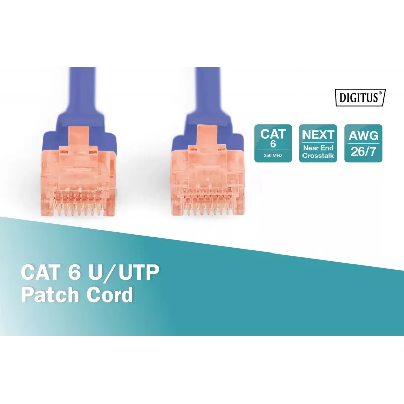 Cabo de rede RJ45 Digitus DK-1612-030/B patch cable CAT 6 U/UTP B