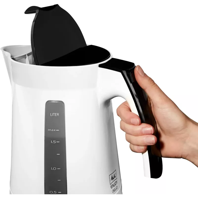 Chaleira elétrica Melitta Enjoy Aqua 1,7 L 2400 W preto branco