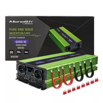 Inversor automóvel Qoltec Monolith 6000 W Verde 12 V