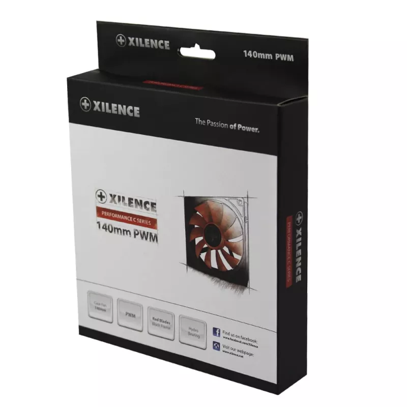 Ventoinha para caixa de PC 14 cm XILENCE XPF140.R.PWM, 140 mm, controlo PWM, até 700 rpm