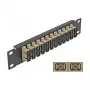 Patch panel de fibra ótica DeLOCK 10 polegadas 12 portas SC duplex bege 1U preto