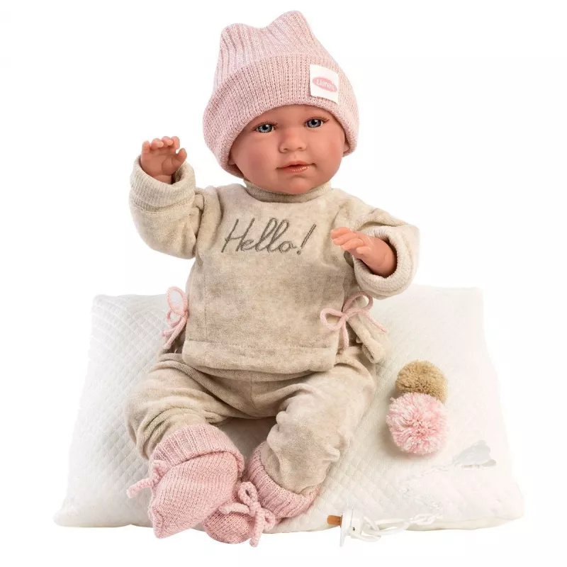Boneca bebé Mimi a chorar com almofada 42 cm