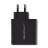 Qoltec 51716 carregador de parede 63 W, USB-C PD + USB QC 3.0, 5-20 V 1,5-3 A, preto