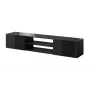 Móvel de TV Cama Meble SLIDE 200K — 200x40x37 cm, preto brilhante, tampo de aglomerado