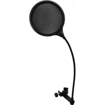 Filtro pop Omnitronic DSH-135 preto – proteção antivento para microfone para estúdio e ao vivo