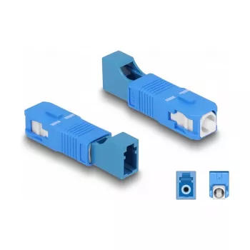 Acoplador híbrido de fibra ótica DeLOCK SC Simplex macho para LC Simplex fêmea azul