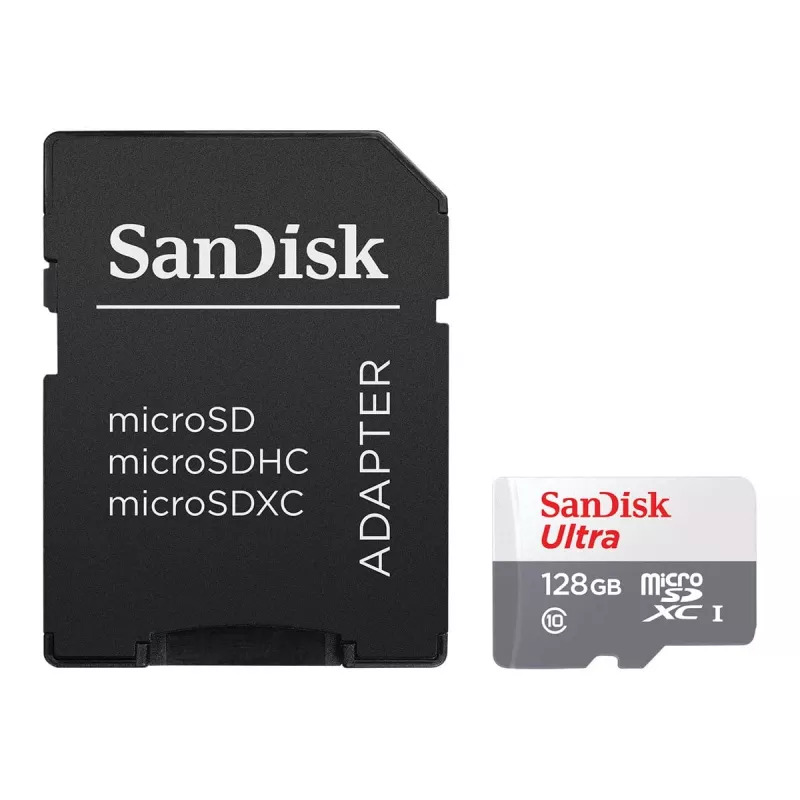 Memória flash SanDisk 128GB MicroSDXC UHS-I Classe 10 SDSQUNR-128G-GN6TA