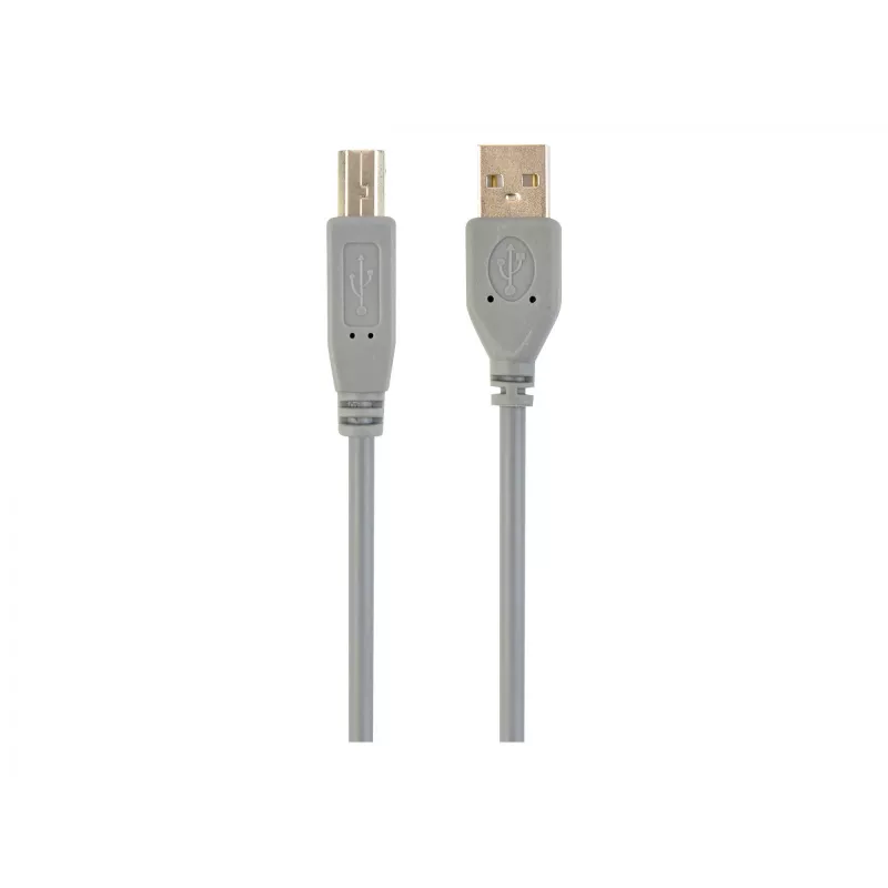 Cabo USB 2.0 ficha A para ficha B, 1,8 m, cinzento
