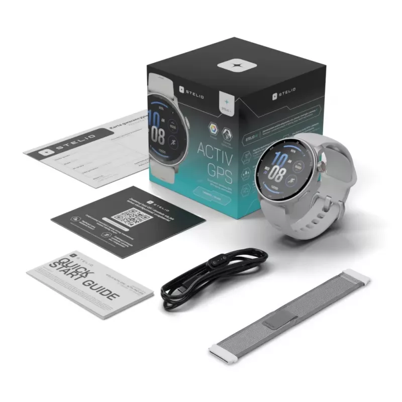 Smartwatch Stelio Activ GPS 46 mm prateado STSWA101SR, GPS, caixa de 46 mm
