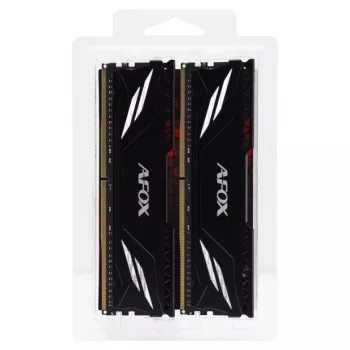 RAM DDR4 Desktop AFOX 2×16GB 3200MHz CL16 1,35V Unbuffered (32GB, XMP2, Rank1, Preto)