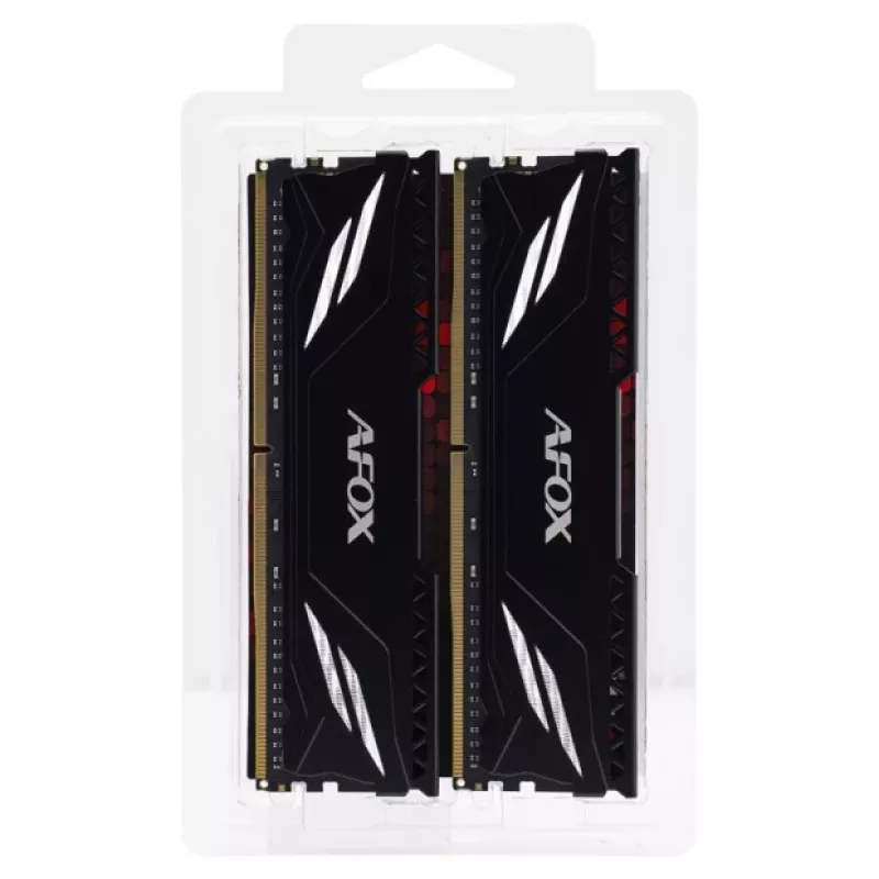 RAM DDR4 Desktop AFOX 2×16GB 3200MHz CL16 1,35V Unbuffered (32GB, XMP2, Rank1, Preto)