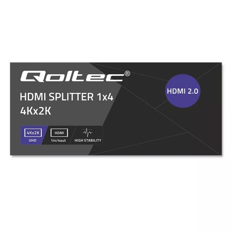 Qoltec 51799 Splitter HDMI ativo 4 x HDMI 4K x 2K | 6 Gb/s | 60 Hz
