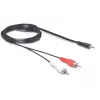Cabo de áudio DeLOCK 84000 1,5 m 2xRCA 3,5 mm preto