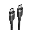 Cabo de dados e carregamento USB-C para USB-C Vention TRDBH, 2 m, USB 2.0, 60 W PD, 3 A, 480 Mbit/s, preto