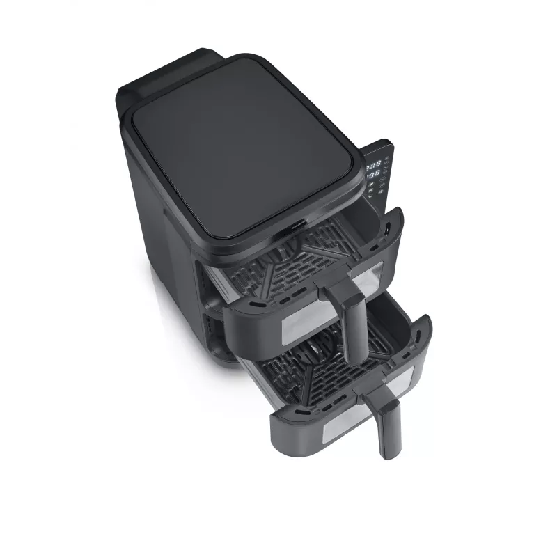 Fritadeira SEVERIN FR 2468 S-Fry Duo Stack 2-em-1 capacidade de cozedura, design de cesto duplo