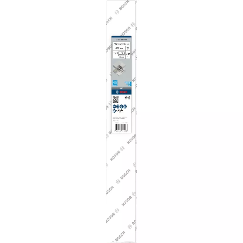 Coroa de perfuração a húmido com diamante Bosch 52 mm x 450 mm 2608601736 para perfuração a húmido