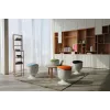 Banco de equilíbrio ergonómico Up Up Seul branco, D47 tecido azul